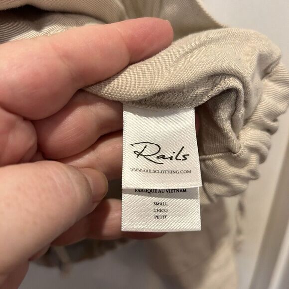 Rails‎ Collins Military Jacket Cream Beige Bone Neutral Small Tencel Linen Blend - Picture 9 of 11